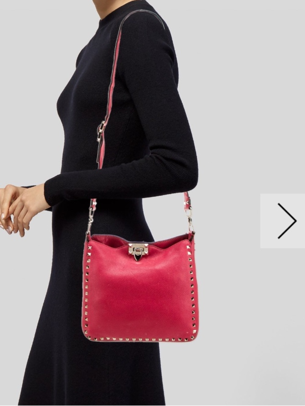 Valentino Rockstud Leather Messenger Bag